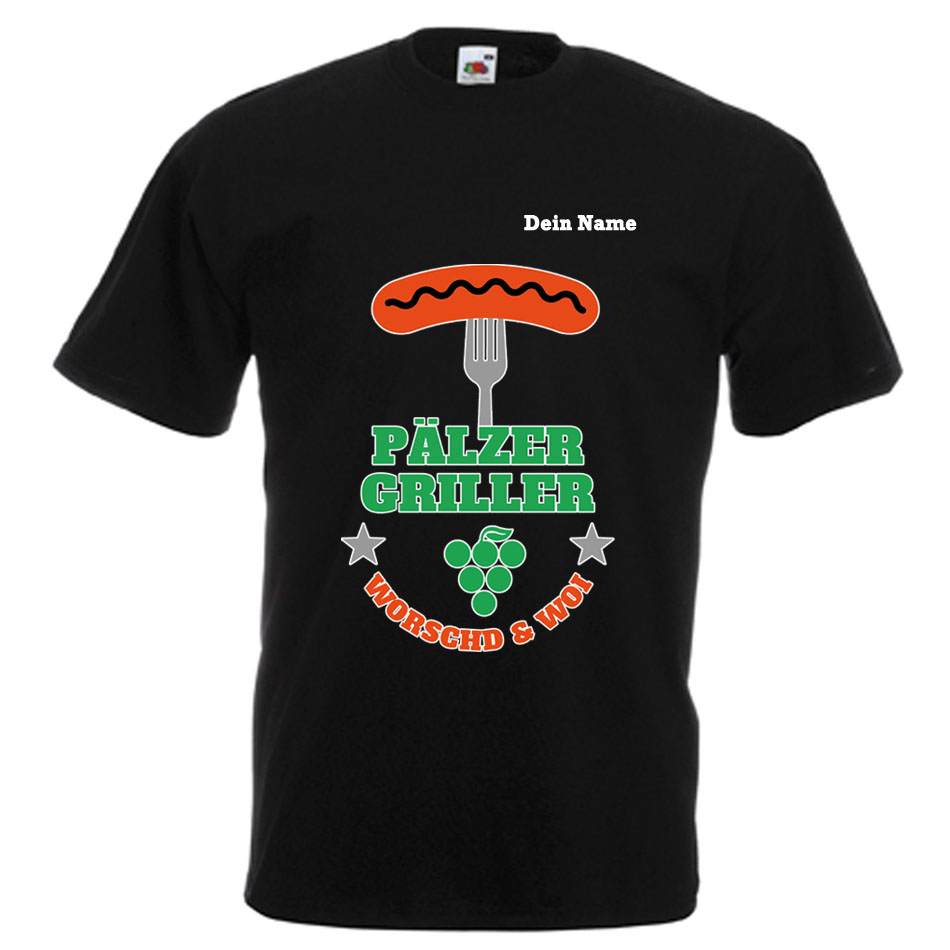 PFALZFANS Pfälzer Schorle-Weinfest-T-Shirt Pälzer Griller Worschd unn Woi Grill