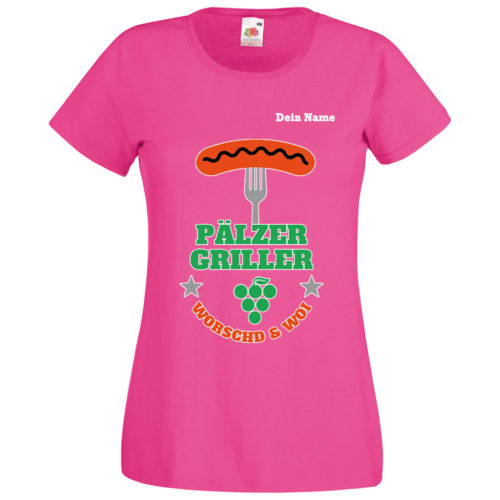 PFALZFANS Pfälzer Schorle-Weinfest-T-Shirt Pälzer Griller Worschd unn Woi Grill