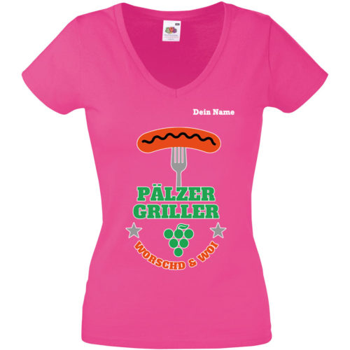 PFALZFANS Pfälzer Schorle-Weinfest-T-Shirt Pälzer Griller Worschd unn Woi Grill