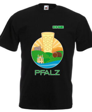 PFALZFANS Pfälzer Schorle-Weinfest-T-Shirt PFALZ-PANORAMA Speyerer Dom Hambacher Schloss Weinstraße Weinberge Haardt Dürkheimer Riesenfass