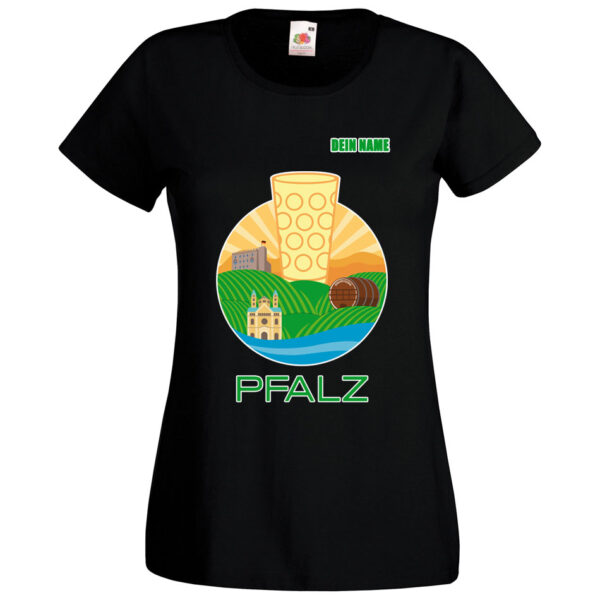 PFALZFANS Pfälzer Schorle-Weinfest-T-Shirt PFALZ-PANORAMA Speyerer Dom Hambacher Schloss Weinstraße Weinberge Haardt Dürkheimer Riesenfass