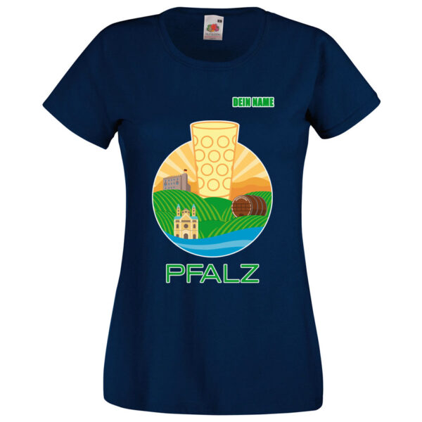 PFALZFANS Pfälzer Schorle-Weinfest-T-Shirt PFALZ-PANORAMA Speyerer Dom Hambacher Schloss Weinstraße Weinberge Haardt Dürkheimer Riesenfass