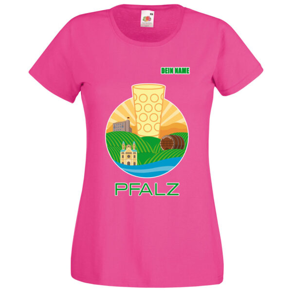 PFALZFANS Pfälzer Schorle-Weinfest-T-Shirt PFALZ-PANORAMA Speyerer Dom Hambacher Schloss Weinstraße Weinberge Haardt Dürkheimer Riesenfass