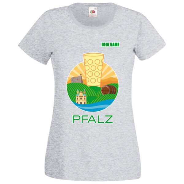 PFALZFANS Pfälzer Schorle-Weinfest-T-Shirt PFALZ-PANORAMA Speyerer Dom Hambacher Schloss Weinstraße Weinberge Haardt Dürkheimer Riesenfass