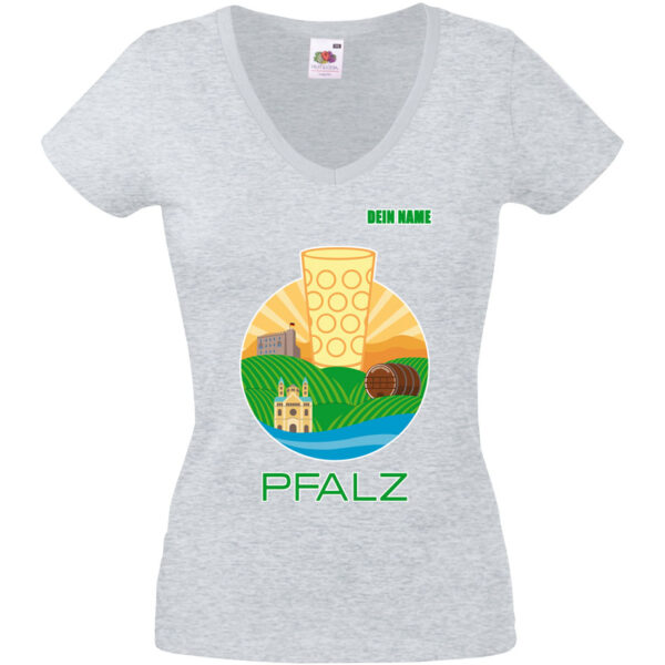 PFALZFANS Pfälzer Schorle-Weinfest-T-Shirt PFALZ-PANORAMA Speyerer Dom Hambacher Schloss Weinstraße Weinberge Haardt Dürkheimer Riesenfass