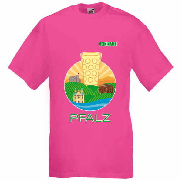 PFALZFANS Pfälzer Schorle-Weinfest-T-Shirt PFALZ-PANORAMA Speyerer Dom Hambacher Schloss Weinstraße Weinberge Haardt Dürkheimer Riesenfass