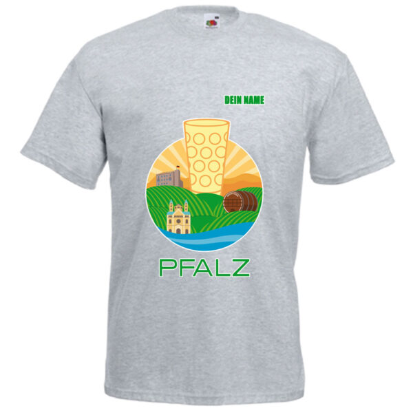 PFALZFANS Pfälzer Schorle-Weinfest-T-Shirt PFALZ-PANORAMA Speyerer Dom Hambacher Schloss Weinstraße Weinberge Haardt Dürkheimer Riesenfass