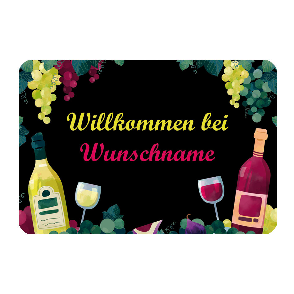 PFALZFANS Pfälzer Schorle-Weinfest-Fußmatte Türmatte inklusive individuellem Wunschaufdruck