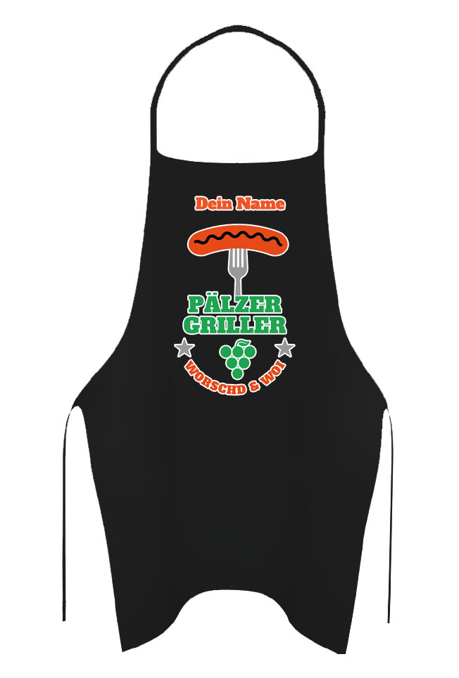 PFALZFANS Pfälzer Schorle-Weinfest-Bar- und Grillschürze inklusive individuellem Namens-Wunschaufdruck