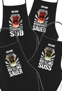 PFALZFANS Pfälzer Schorle-Weinfest-Bar- und Grillschürze inklusive individuellem Namens-Wunschaufdruck