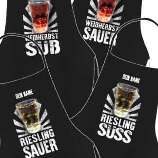 PFALZFANS Pfälzer Schorle-Weinfest-Bar- und Grillschürze inklusive individuellem Namens-Wunschaufdruck